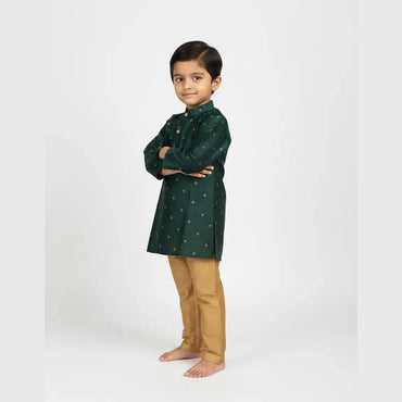 Boys Dark Green Kurta Pajama KP090