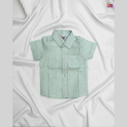 Boys Green Cotton Shirt ST065