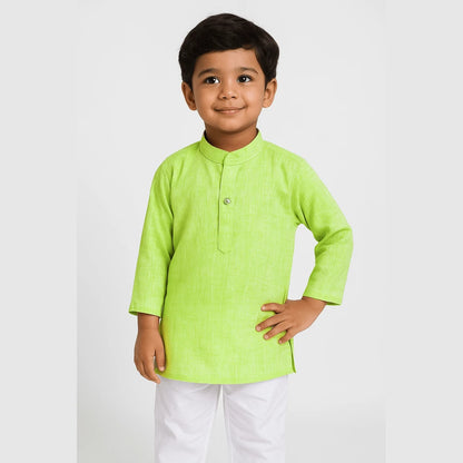 Boys Green Linen Cotton Kurta Pajama KP187