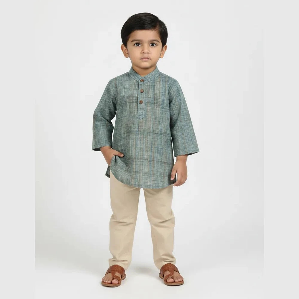 Boys Grey Kurta Pajama KP041