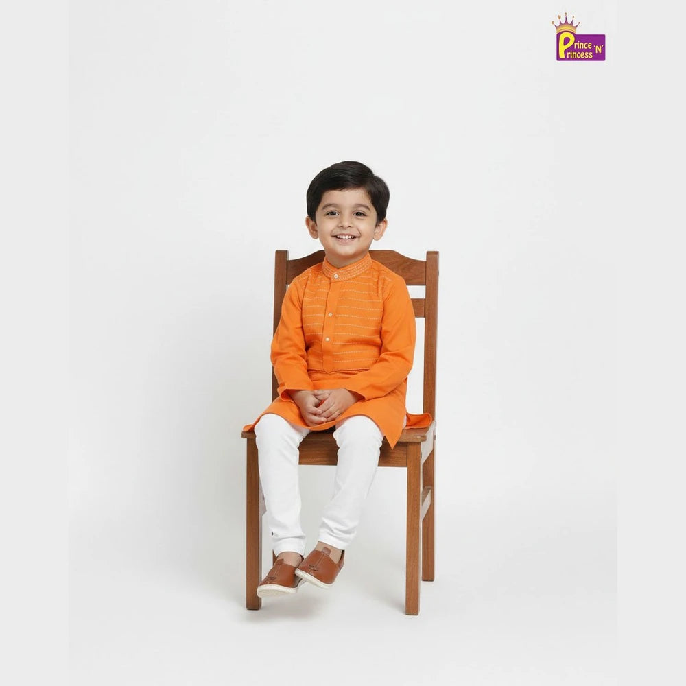 Boys Kurta Pajama in Orange KP205