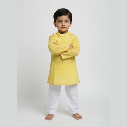 Boys Kurta Pajama in Yellow KP196