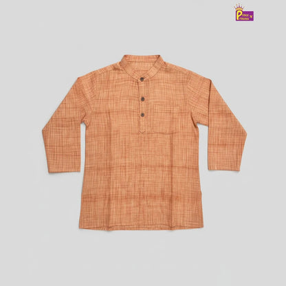 Boys Linen Cotton Kurta Pajama Orange KP038