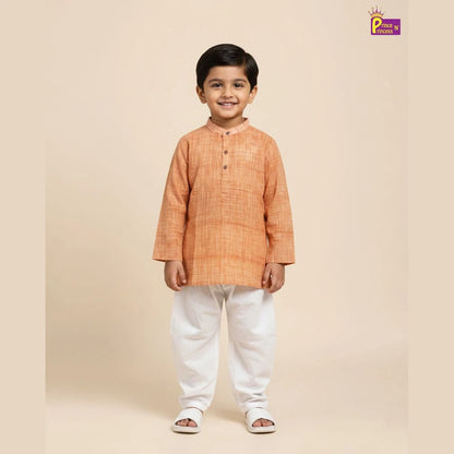 Boys Linen Cotton Kurta Pajama Orange KP038