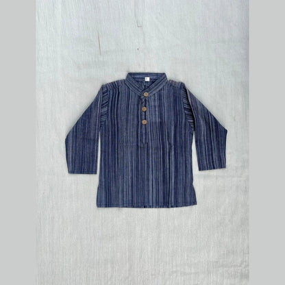 Boys Navy Linen Cotton Kurta Pajama KP067