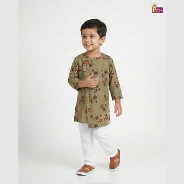 Boys Kurta Pajama Oilve Green KP028