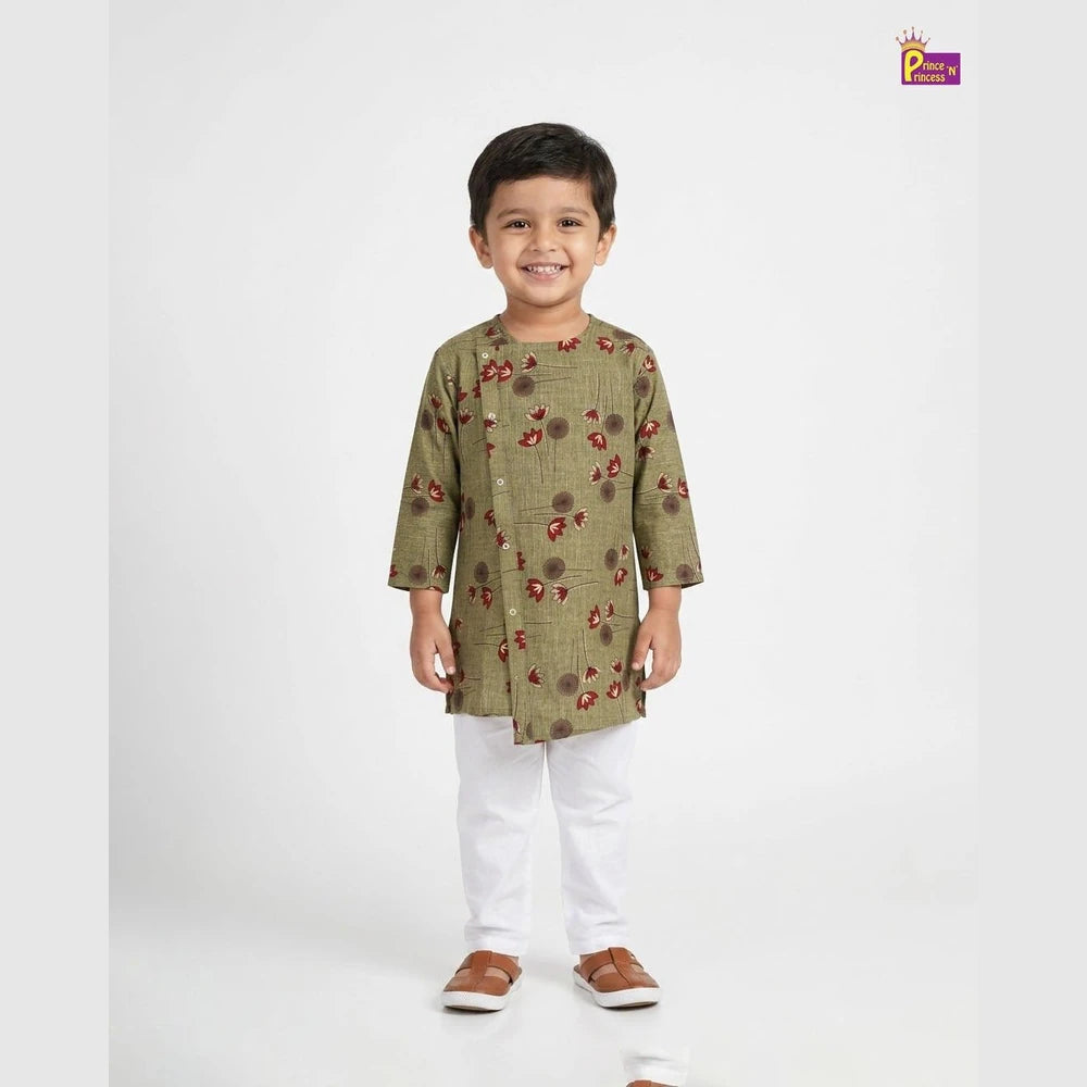 Boys Kurta Pajama Oilve Green KP028