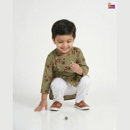 Boys Kurta Pajama Oilve Green KP028