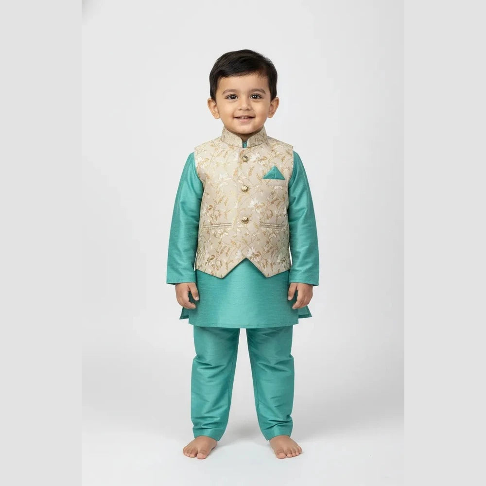 Boys Overcoat Sherwani Rama Green KP115