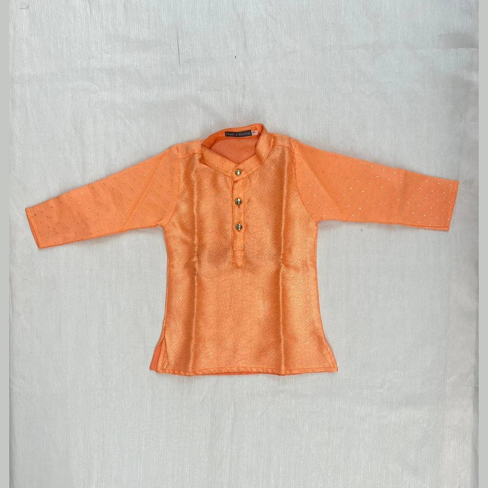 Boys Peach With White Kurta Pajama KP200