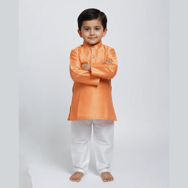 Boys Peach With White Kurta Pajama KP200
