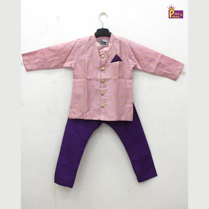 Boys Pink with Whine Kurta Pajama KP171