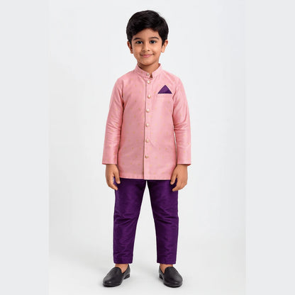 Boys Pink with Whine Kurta Pajama KP171