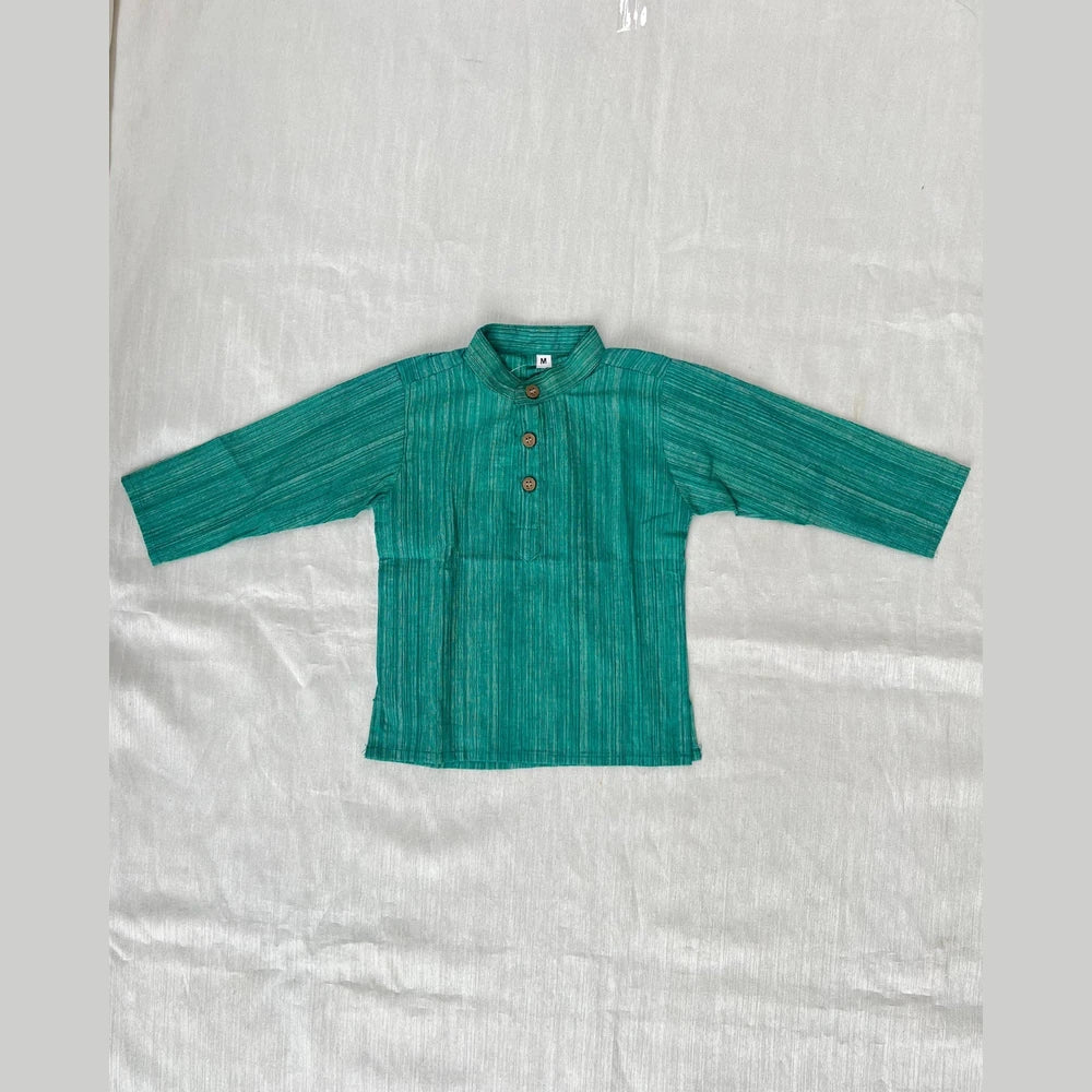 Boys Rama Green Linen Cotton Kurta Pajama KP061