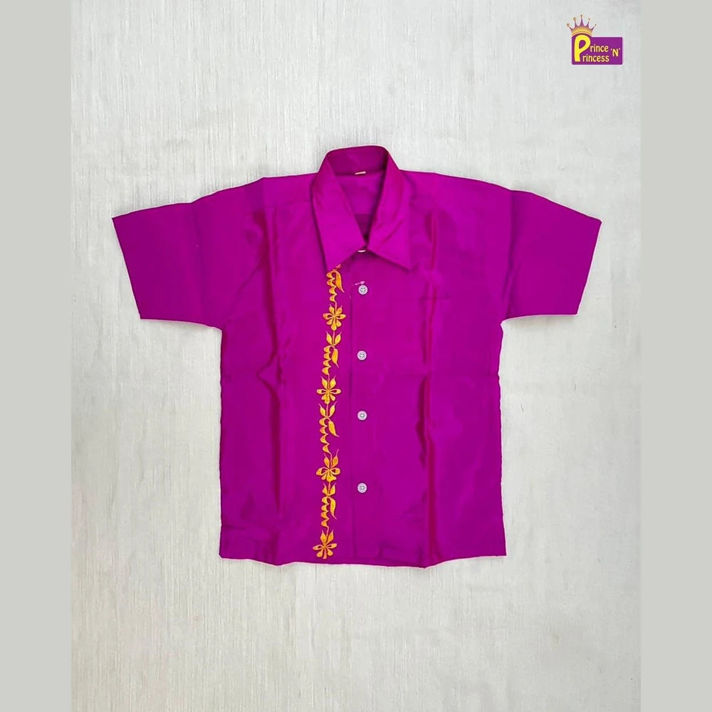 Boys South India Purple Shirt Dhoti SD117