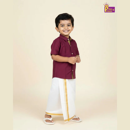 Boys South India Whine Shirt Dhoti SD108