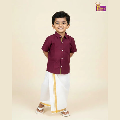 Boys South India Whine Shirt Dhoti SD108