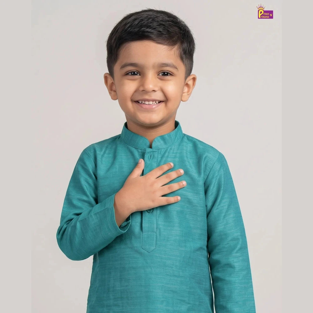 Boys Teal Kurta Pajama - Festival & Function Wear Set KP239