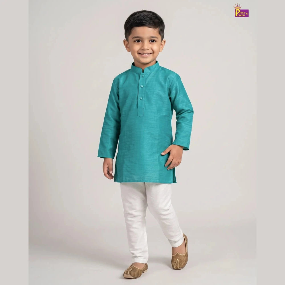 Boys Teal Kurta Pajama - Festival & Function Wear Set KP239