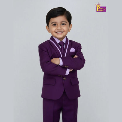 Boys Wine Wtih Purple Coat Suite WC021