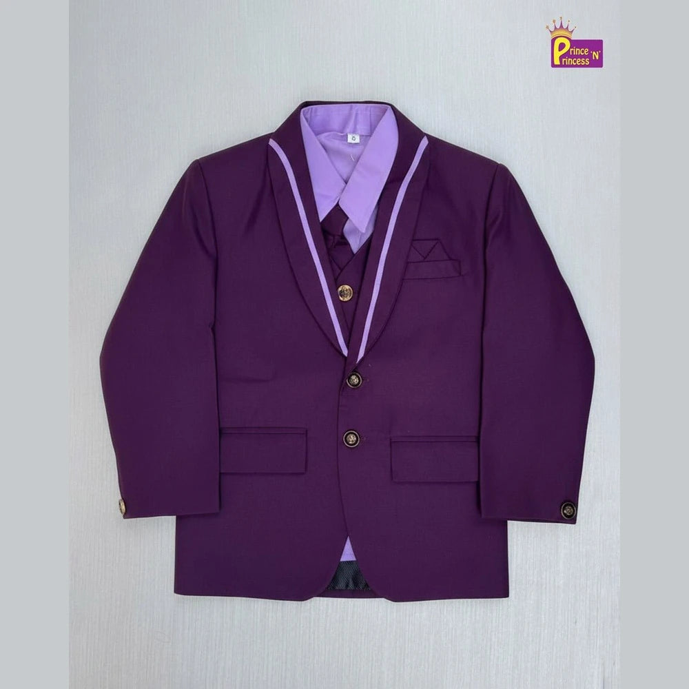 Boys Wine Wtih Purple Coat Suite WC021