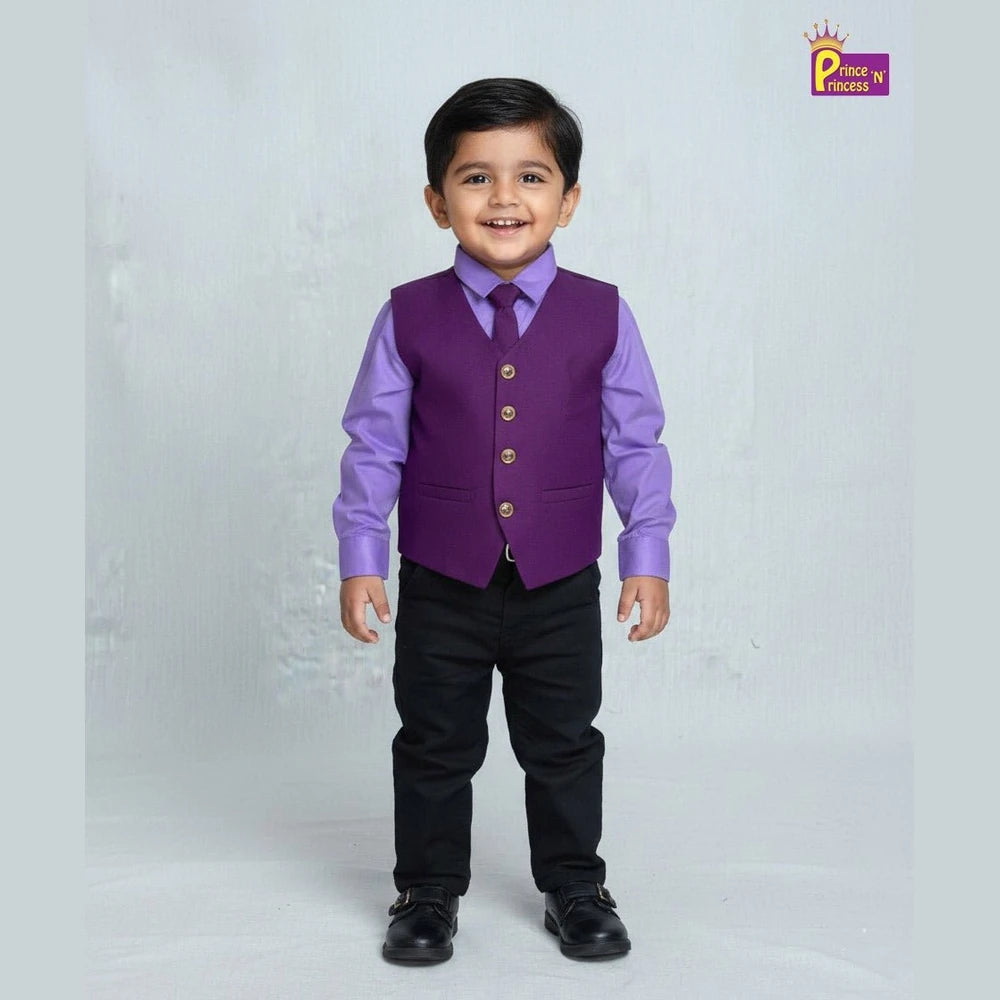 Boys Wine Wtih Purple Coat Suite WC021