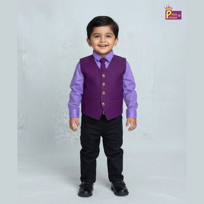 Boys Wine Wtih Purple Coat Suite WC021