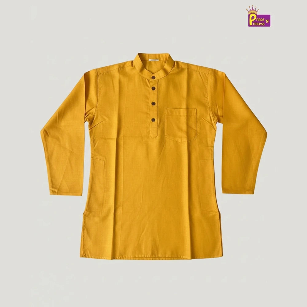 Boys Yellow Cotton Kurta Pajama KP015