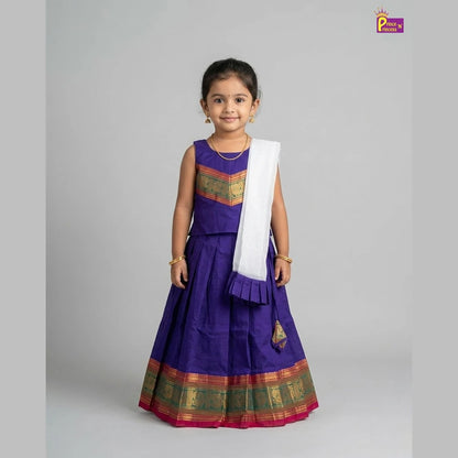 Chettinad Cotton Lehenga Choli in Blue LC296