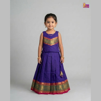 Chettinad Cotton Lehenga Choli in Blue LC296