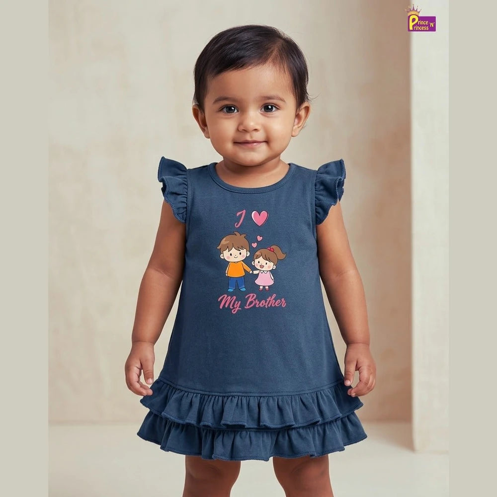 Girls Blue Knitted Frock KF062