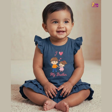 Girls Blue Knitted Frock KF062