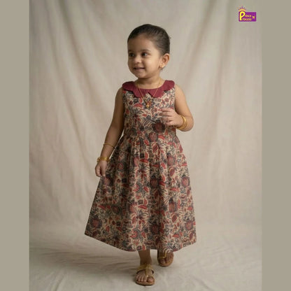 Girls Camric Cotton Knee Frock - Breathable Summer Dress for Kids CF402