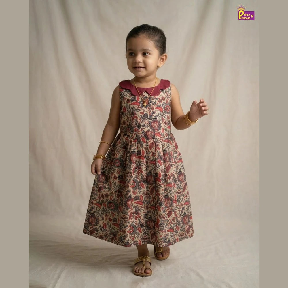 Girls Camric Cotton Knee Frock - Breathable Summer Dress for Kids CF402