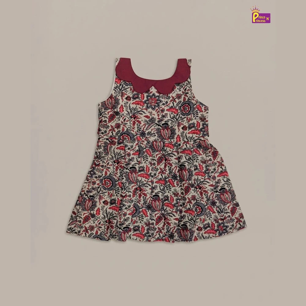 Girls Camric Cotton Knee Frock - Breathable Summer Dress for Kids CF402