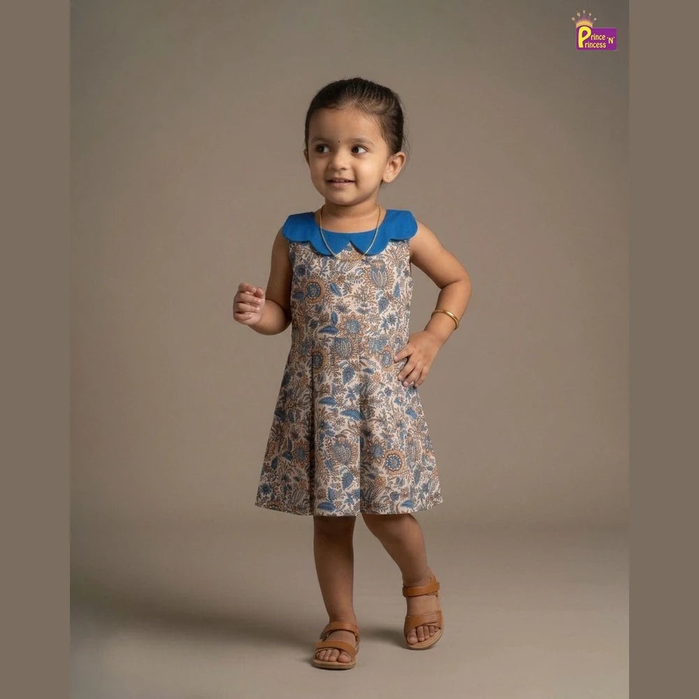 Girls Camric Cotton Knee Frock - Breathable Summer Dress for Kids CF400