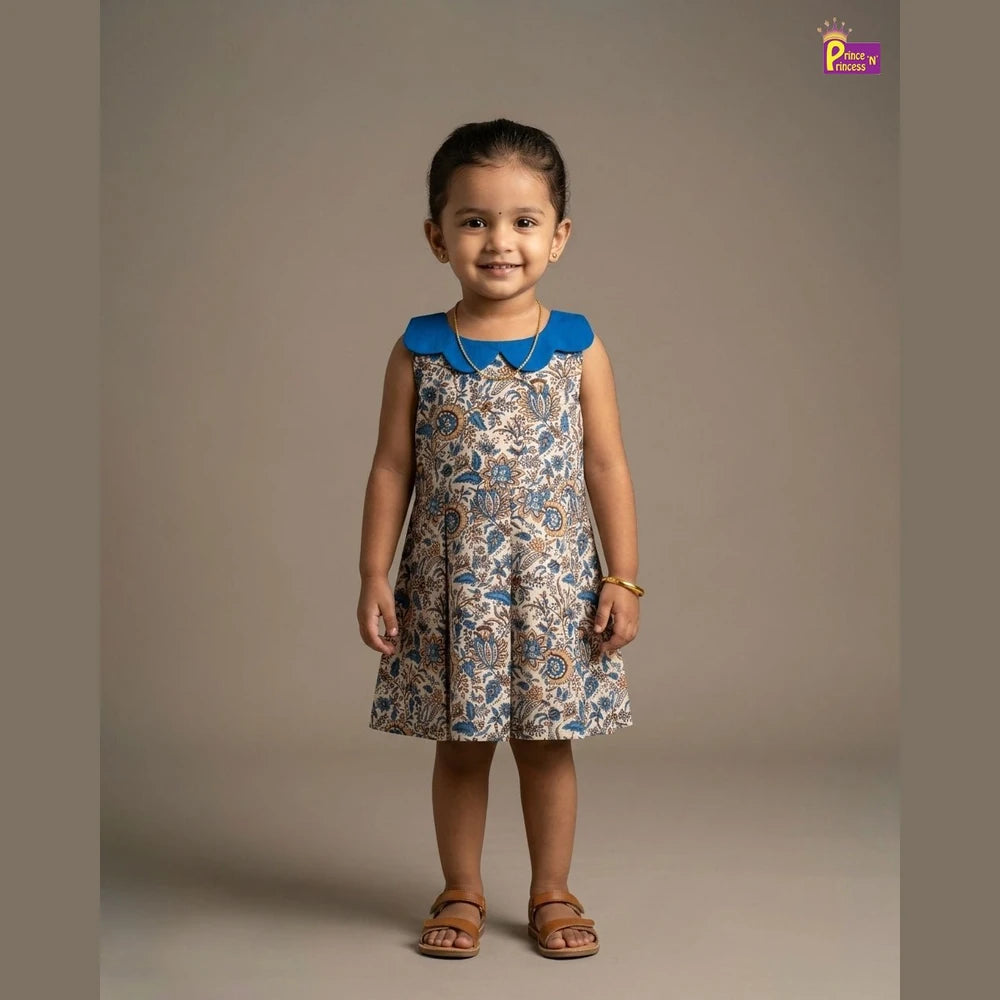 Girls Camric Cotton Knee Frock - Breathable Summer Dress for Kids CF400