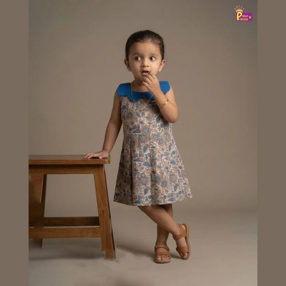 Girls Camric Cotton Knee Frock - Breathable Summer Dress for Kids CF400