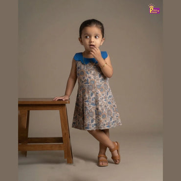 Girls Camric Cotton Knee Frock - Breathable Summer Dress for Kids CF400