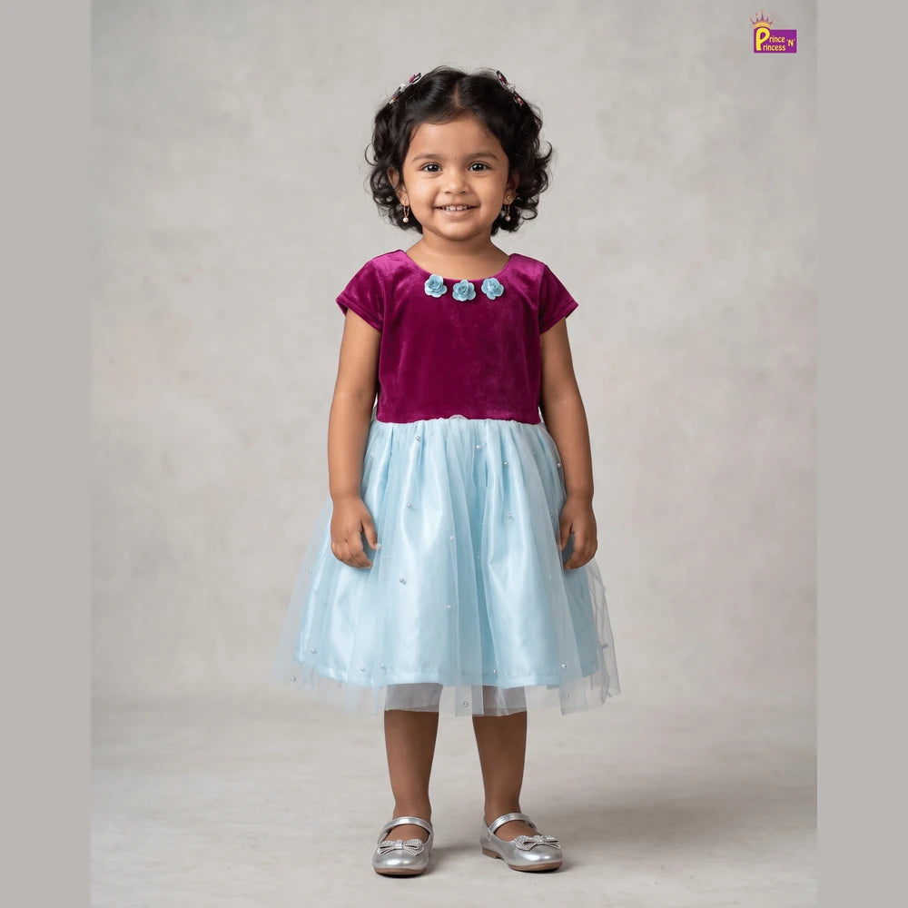 Girls Dark Pink Party Dress - Weightless Gown LDF316