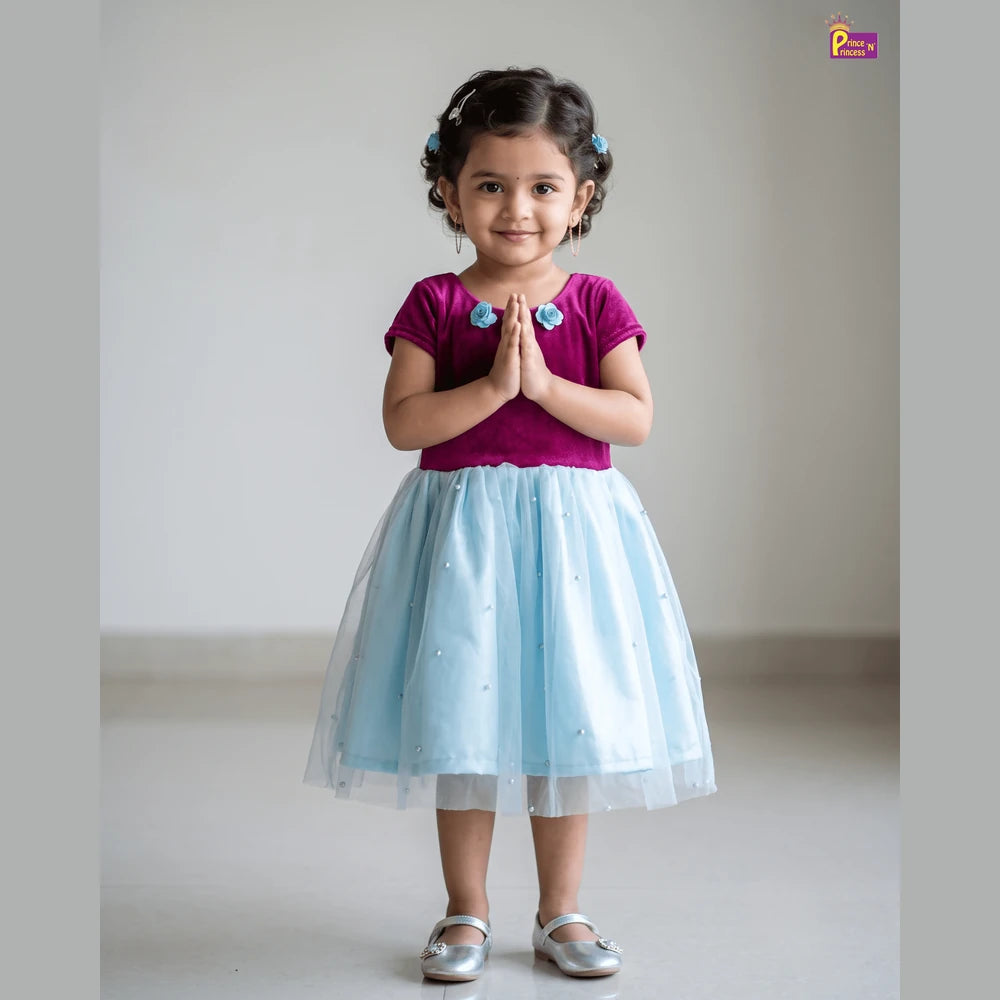 Girls Dark Pink Party Dress - Weightless Gown LDF316