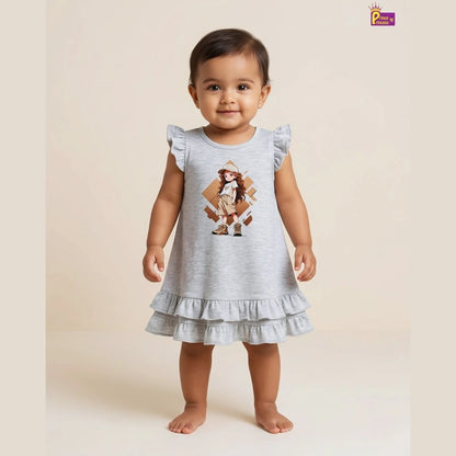Girls Navy Blue Knitted Frock KF060