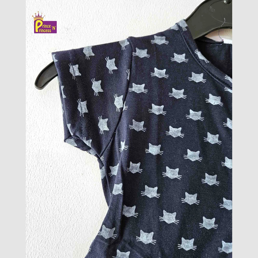 Girls Navy Blue Knitted Frock KF034