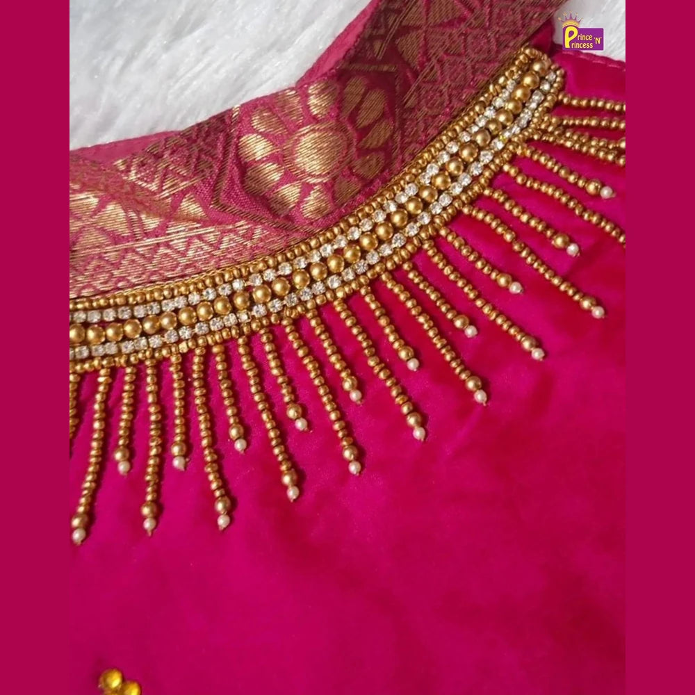 Halter Neck Pattu Pavadai for Girls | Diwali & Festive Wear PPP2194