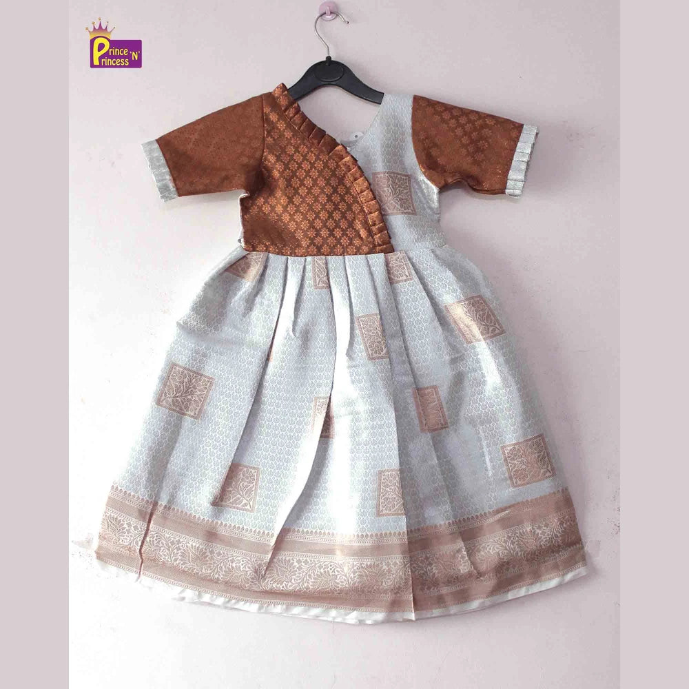 Kids Biege copper Ethnic Party Gown PG410