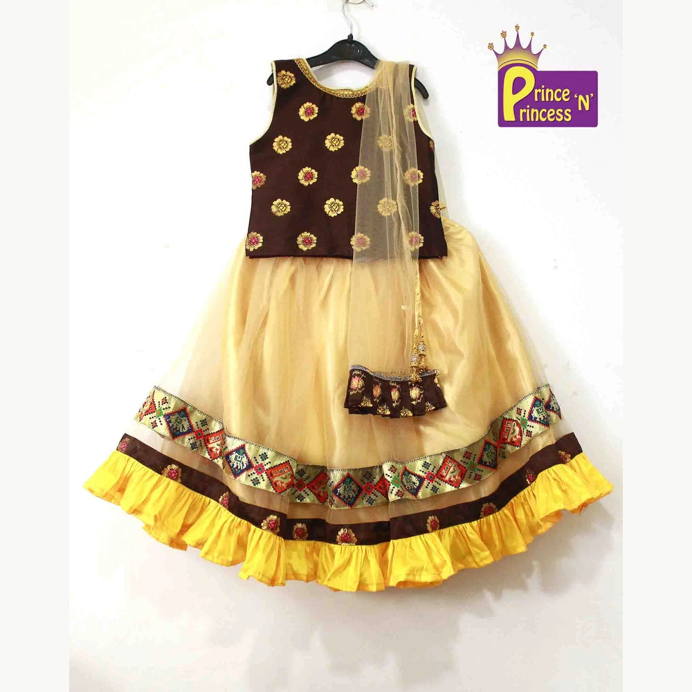 Kids Brown Sandal Lehenga Choli LC103