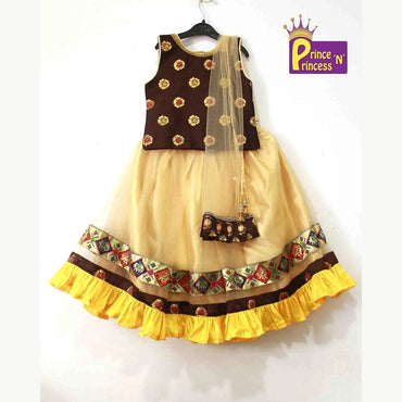 Kids Brown Sandal Lehenga Choli LC103
