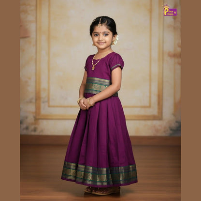 Kids Chettinad Cotton Pavadai Sattai Wine PPP1993