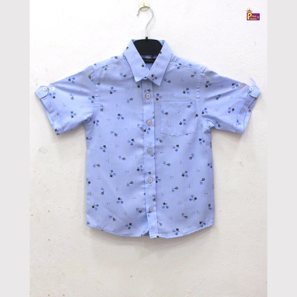 Kids Cotton Blue Half Sleeve shirt ST022