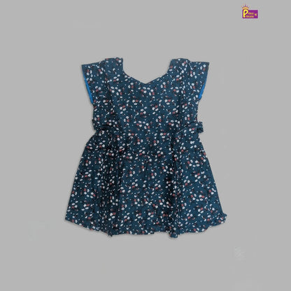 Kids Cotton Frock in Peacock Blue CF301